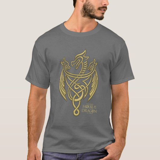 ドラゴンの家 | Golden Filigree Dragon Crest Tシャツ (正面)