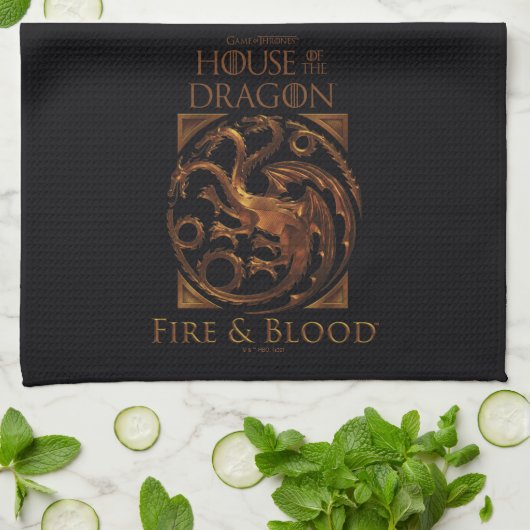 ドラゴンの家 | House Targaryen Sigil キッチンタオル (折り畳み)