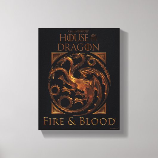 ドラゴンの家 | House Targaryen Sigil キャンバスプリント (正面)