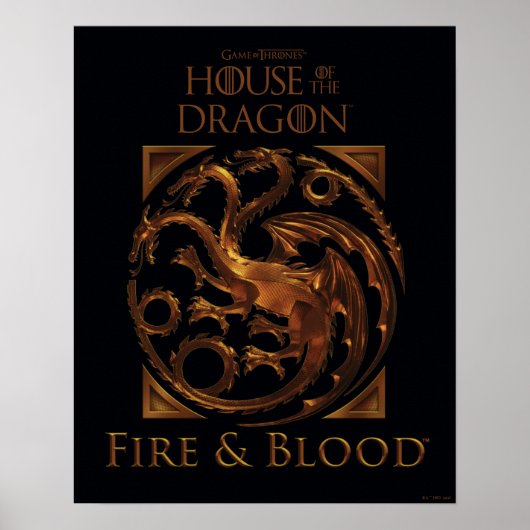 ドラゴンの家 | House Targaryen Sigil ポスター (正面)