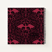 ドラゴンの家 | Red Dragon Filigree Pattern ノートブック (裏面)