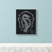 ドラゴンの家 | Silver Dragon Crest キャンバスプリント (インサイチュ (ウッドフロア))