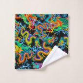 ドラゴンの嵐-カラフルで中国のなドラゴン バスタオルセット (ウォッシュタオル)