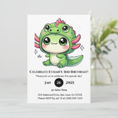 ドラゴンの帽子をかぶった誕生日のアホロートル 招待状 (スタンド正面)
