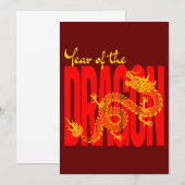 ドラゴンの年の赤金 招待状 (正面/裏面)