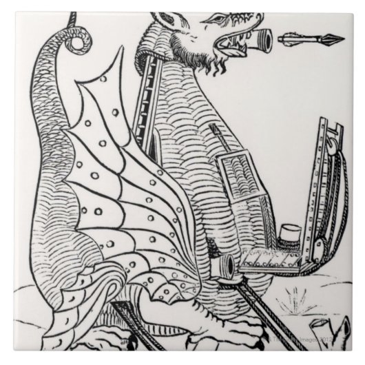 ドラゴンの形の包囲エンジン タイル (正面)