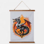ドラゴンの怒り:サムライが目覚める/ヴィンテージアート 吊り下げ型タペストリー (正面)