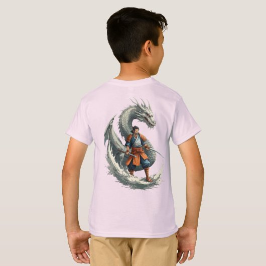 ドラゴンの怒り：サムライが目覚める/ヴィンテージアート Tシャツ (裏面フル)