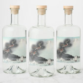 ドラゴンの怒り 富士山を舞台とした海戦 リキュールボトルラベル (ボトル)