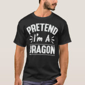 ドラゴンの怠け者のハロウィンおもしろいの衣装を装う Tシャツ (正面)