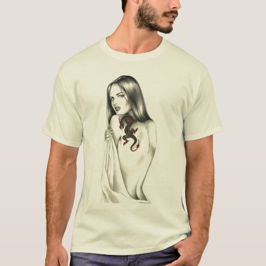 ドラゴンの恋人-メンズ基本的なTシャツ Tシャツ (正面)
