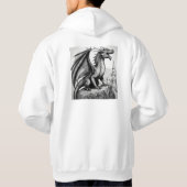 「ドラゴンの抱擁:レゲンのための居心地の良い神話フード付 パーカ (裏面)