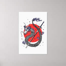 ドラゴンの挑戦：アート威厳のある中国の作品 キャンバスプリント