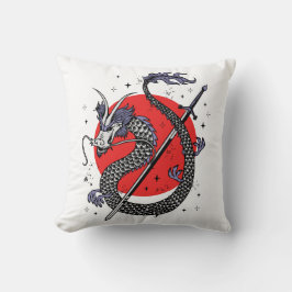 ドラゴンの挑戦：アート威厳のある中国の作品 クッション