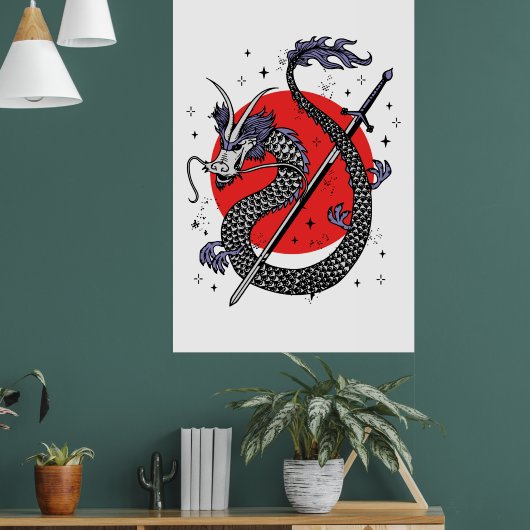 ドラゴンの挑戦:アート威厳のある中国の作品 ポスター (リビング1)