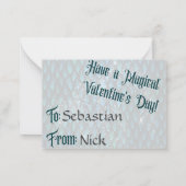 ドラゴンの教室バレンタイン子供用 ノートカード (裏面)