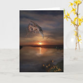 ドラゴンの日没 カード (黄色い花)