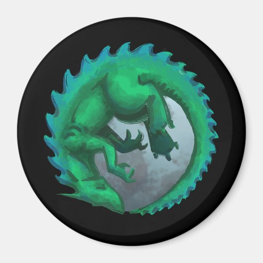 ドラゴンの月冷蔵庫マグネット マグネット (正面)