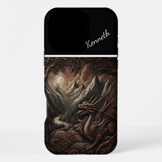 ドラゴンの月夜の監視 iPhoneケース (裏面)