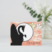 ドラゴンの月I (サーモンピンクの花) ポストカード (スタンド正面)