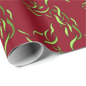ドラゴンの次元のリボンの抽象芸術の緑の風 ラッピングペーパー (ロールコーナー)