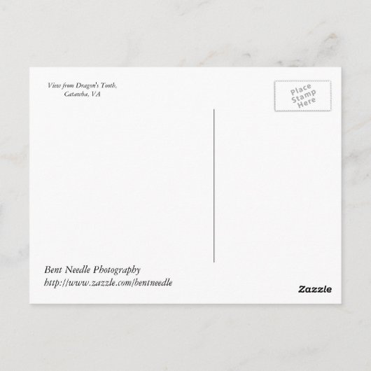 ドラゴンの歯からの秋の眺め ポストカード (裏面)