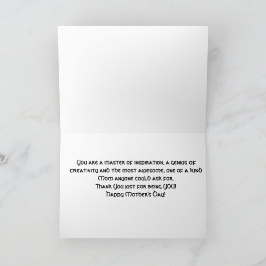 ドラゴンの母およびベビーの素晴らしいお母さんの挨拶状 カード (内部)