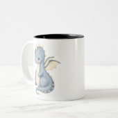 ドラゴンの水彩画 ツートーンマグカップ (正面左)