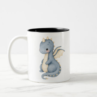 ドラゴンの水彩画 ツートーンマグカップ