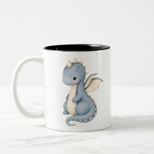 ドラゴンの水彩画 ツートーンマグカップ (左)