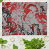 ドラゴンの汚い抽象美術 キッチンタオル (折り畳み)