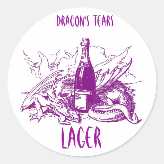 ドラゴンの涙~ステッカー~ホーム素晴らしBREW LABELS! ラウンドシール (正面)