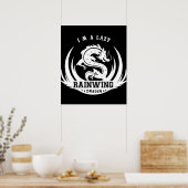 ドラゴンの火の白いロゴの怠惰な雨翼を私は ポスター (キッチン)