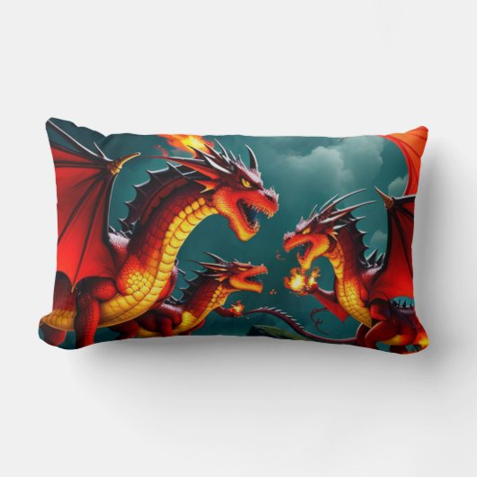 ドラゴンの火 ランバークッション (正面)