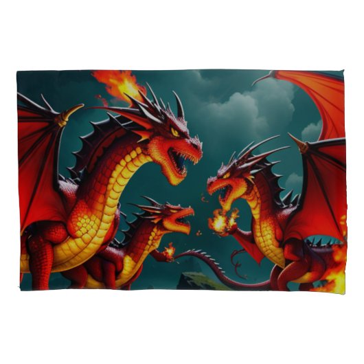 ドラゴンの火 枕カバー (正面)