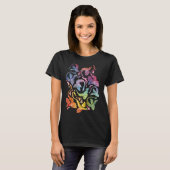 ドラゴンの炎ダークレインボー Tシャツ (正面フル)