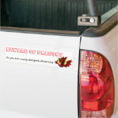 ドラゴンの用心して下さい バンパーステッカー (トラック上)