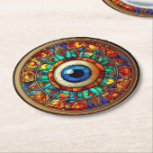 ドラゴンの目 ラウンドペーパーコースター (アングル)