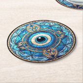 ドラゴンの目 ラウンドペーパーコースター (アングル)