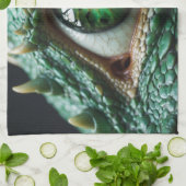 ドラゴンの眼のファンタジーアート キッチンタオル (折り畳み)