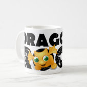 ドラゴンの石のマグ(黒い文字) コーヒーマグカップ (正面左)