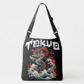 ドラゴンの舞 日本のレトロシーケープ クロスボディバッグ (正面)