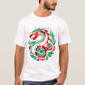 ドラゴンの花々 Tシャツ (正面)