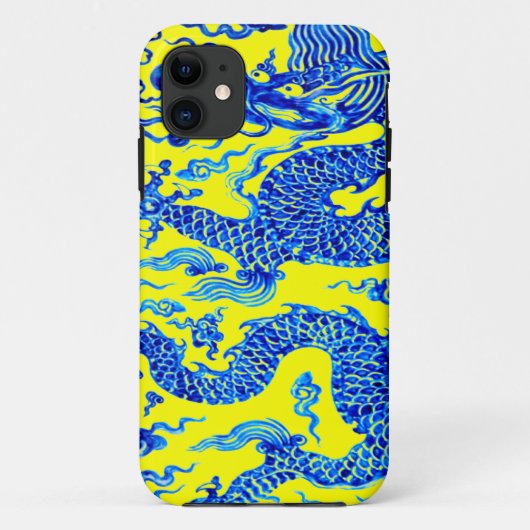 ドラゴンの芸術のIphoneの青く黄色い東洋の箱 Case-Mate iPhoneケース (裏面)