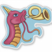 ドラゴンの角笛奏者ステッカー シール (正面)