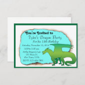 ドラゴンの誕生日のパーティの招待状 招待状 (正面/裏面)