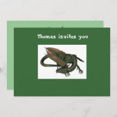 ドラゴンの誕生日の招待状 招待状 (正面/裏面)