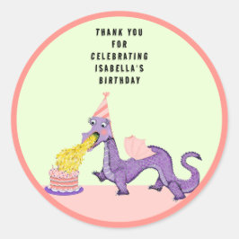 ドラゴンの誕生日クラシックラウンドステッカー ラウンドシール