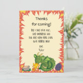 ドラゴンの誕生日パーティー感謝カード サンキューカード (スタンド正面)