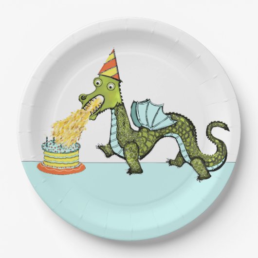 ドラゴンの誕生日パーティー ペーパープレート (正面)